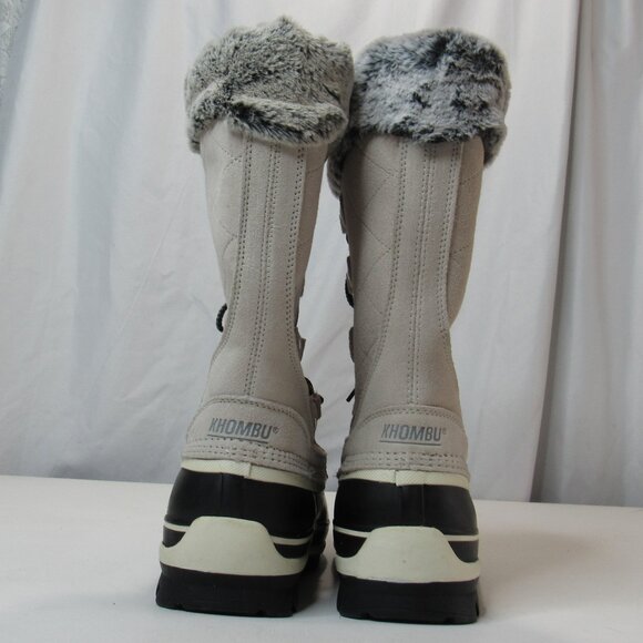 Khombu Women's Emily Suede Leather Winter Snow Boots Size 9 Faux Fur Cuff Trim - Picture 3 of 10
